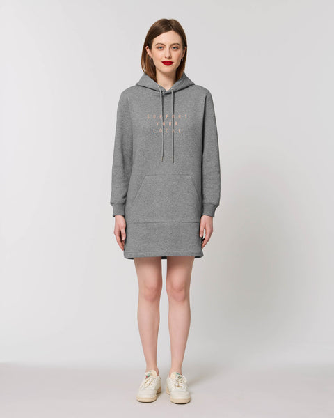 SUPPORT YOUR LOCAL hooded dress (rose gold print)